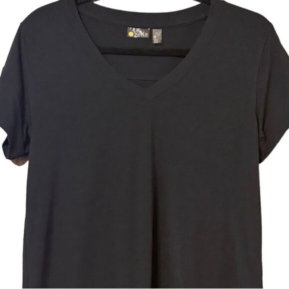Zella Black V-Neck Top Size Small S 📦 - Picture 6 of 8